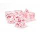 White Cloud, Pink Ink Dice Set