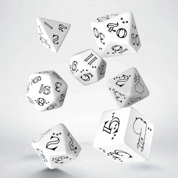 Llama Dice Set White/Black