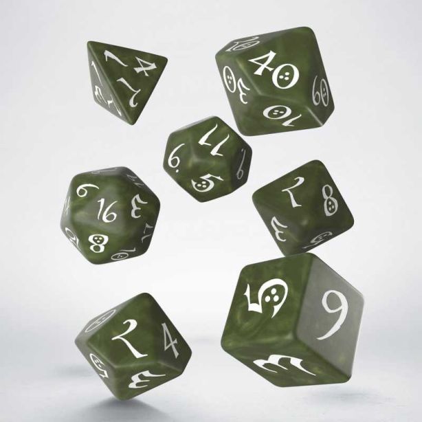 Classic RPG Dice Set Olive / White