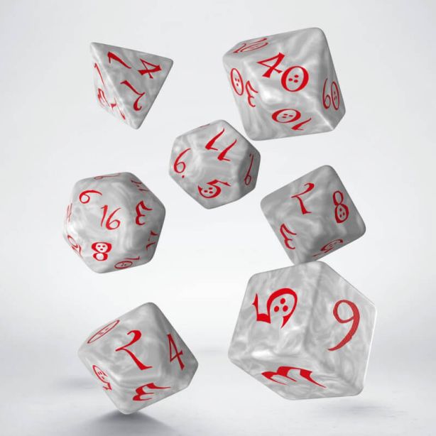 Classic RPG Dice Set Pearl / Red