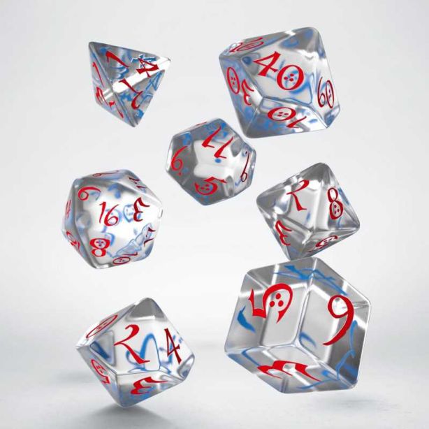 Classic RPG Dice Set Translucent / Blue / Red