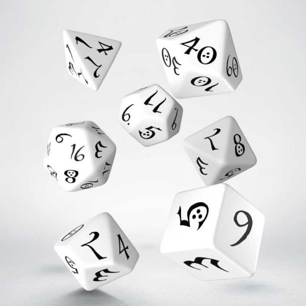 Classic RPG Dice Set White / Black 