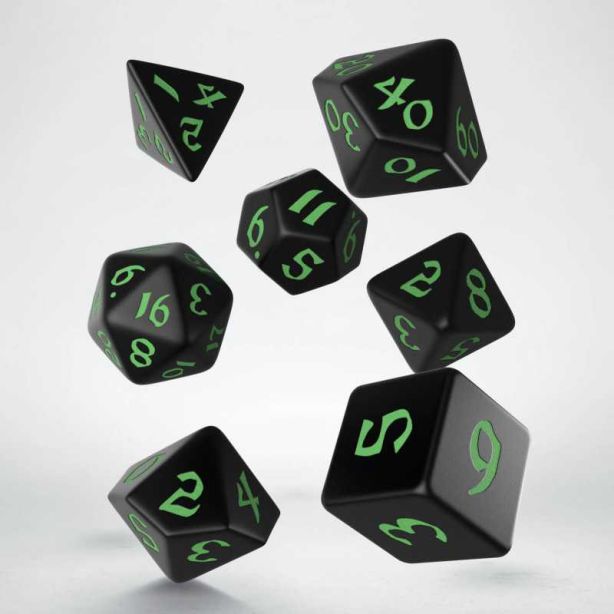 Classic Runic Dice  Set Black / Green