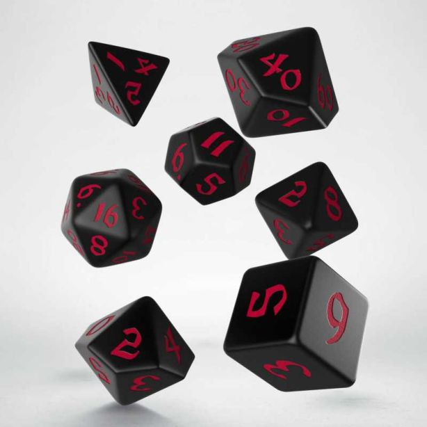 Classic Runic Dice Set Black / Red