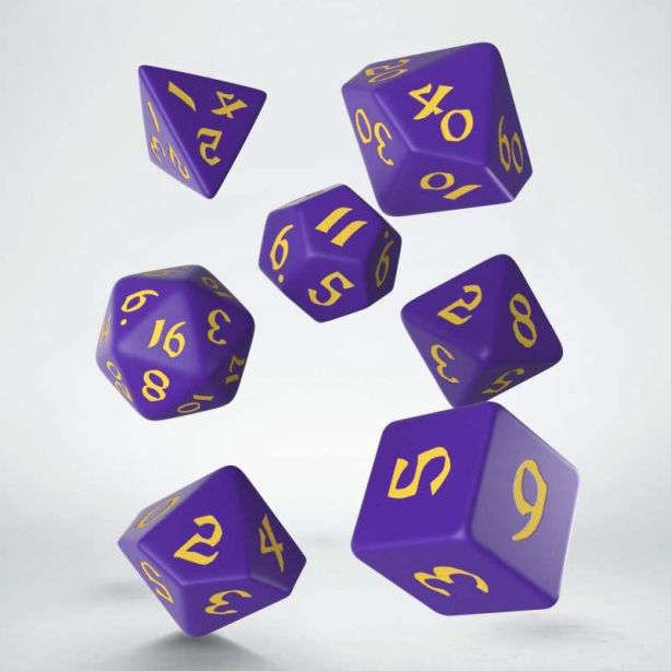  Classic Runic Dice Set Purple / Yellow