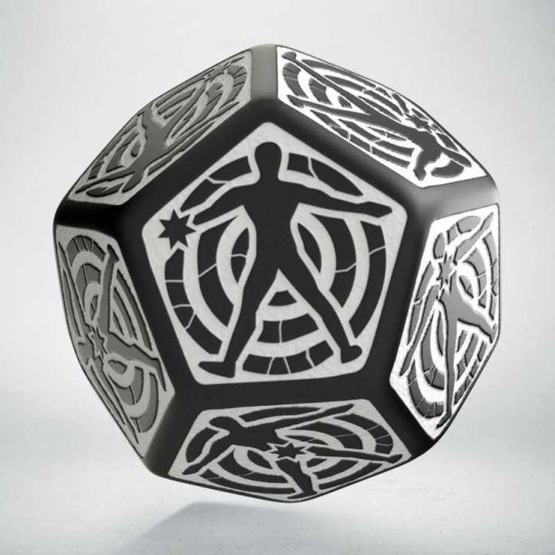 D12 Hit Location Dice Black/White