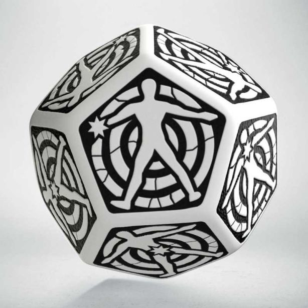 D12 Hit Location Dice White/Black