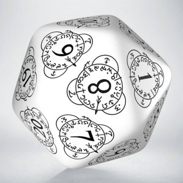 D20 Level Counter Dice White