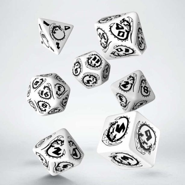 Dragons RPG Dice Set White/Black