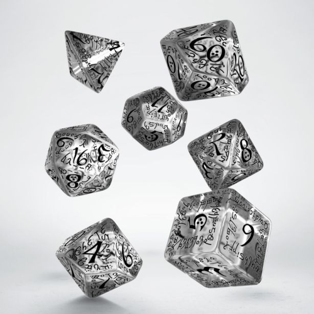 Elvish Dice Set Translucent / Black