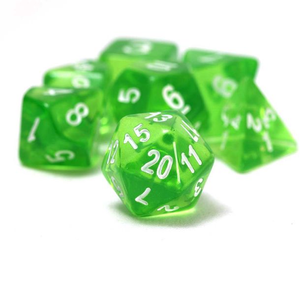 Translucent Green Dice Set