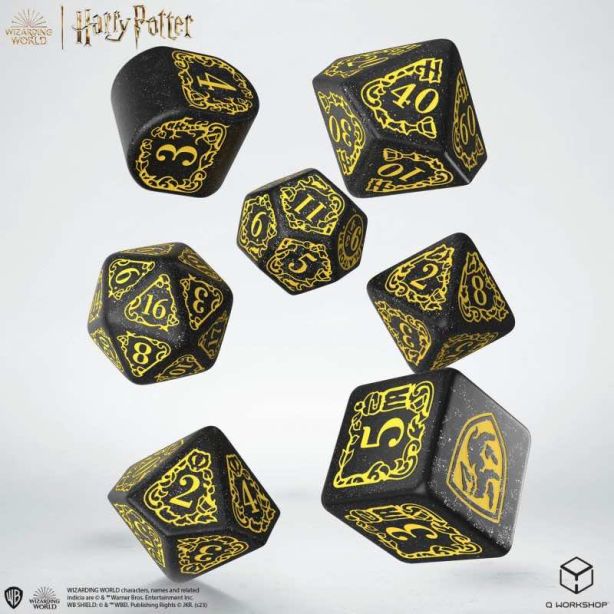 Harry Potter: HufflePuff Modern Dice Set- Black