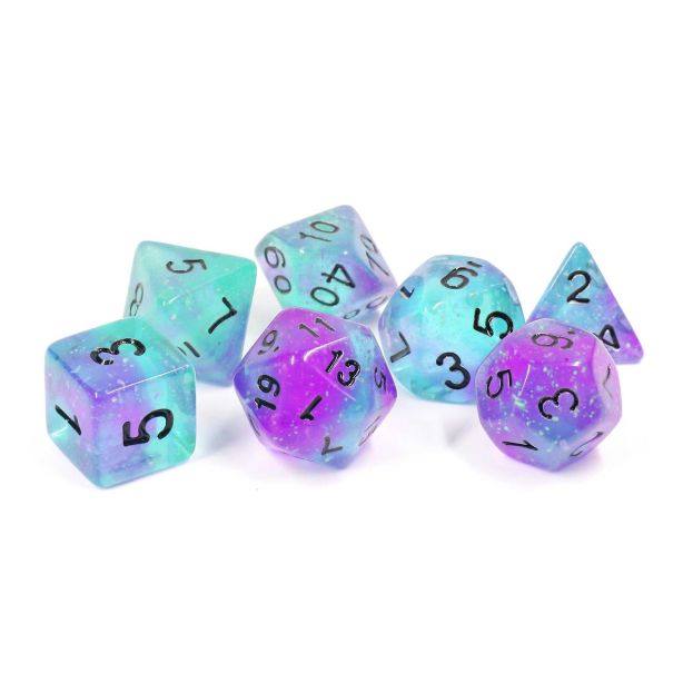 Peacock Glowworm Dice Set