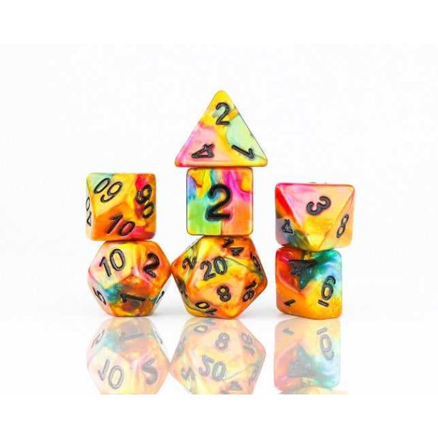 Rainbow-Gold Dice Set