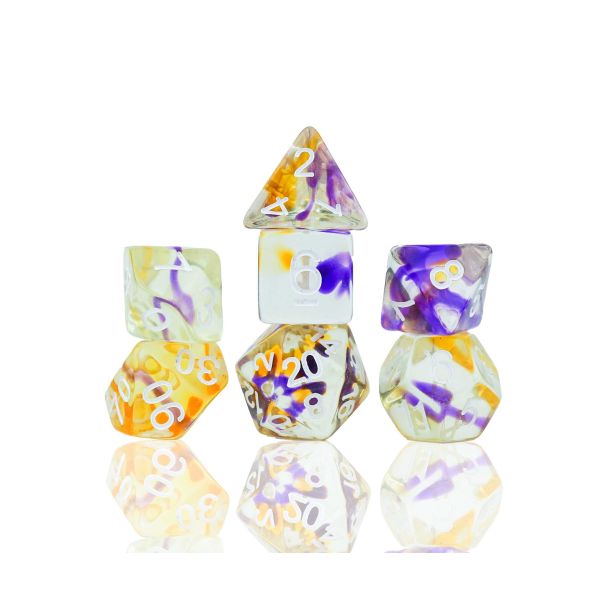 Violet Swirl Dice Set