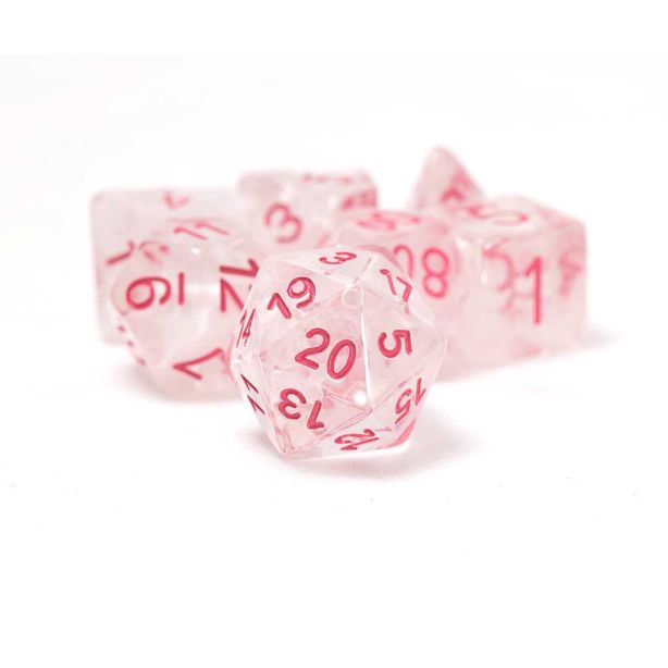 White Cloud, Pink Ink Dice Set