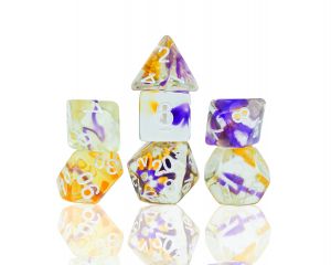 Violet Swirl Dice Set